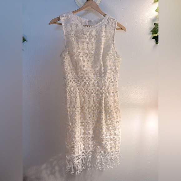 Lulus Dresses & Skirts - Lulus Kenna White Crochet Lace Sleeveless Bodycon Dress
